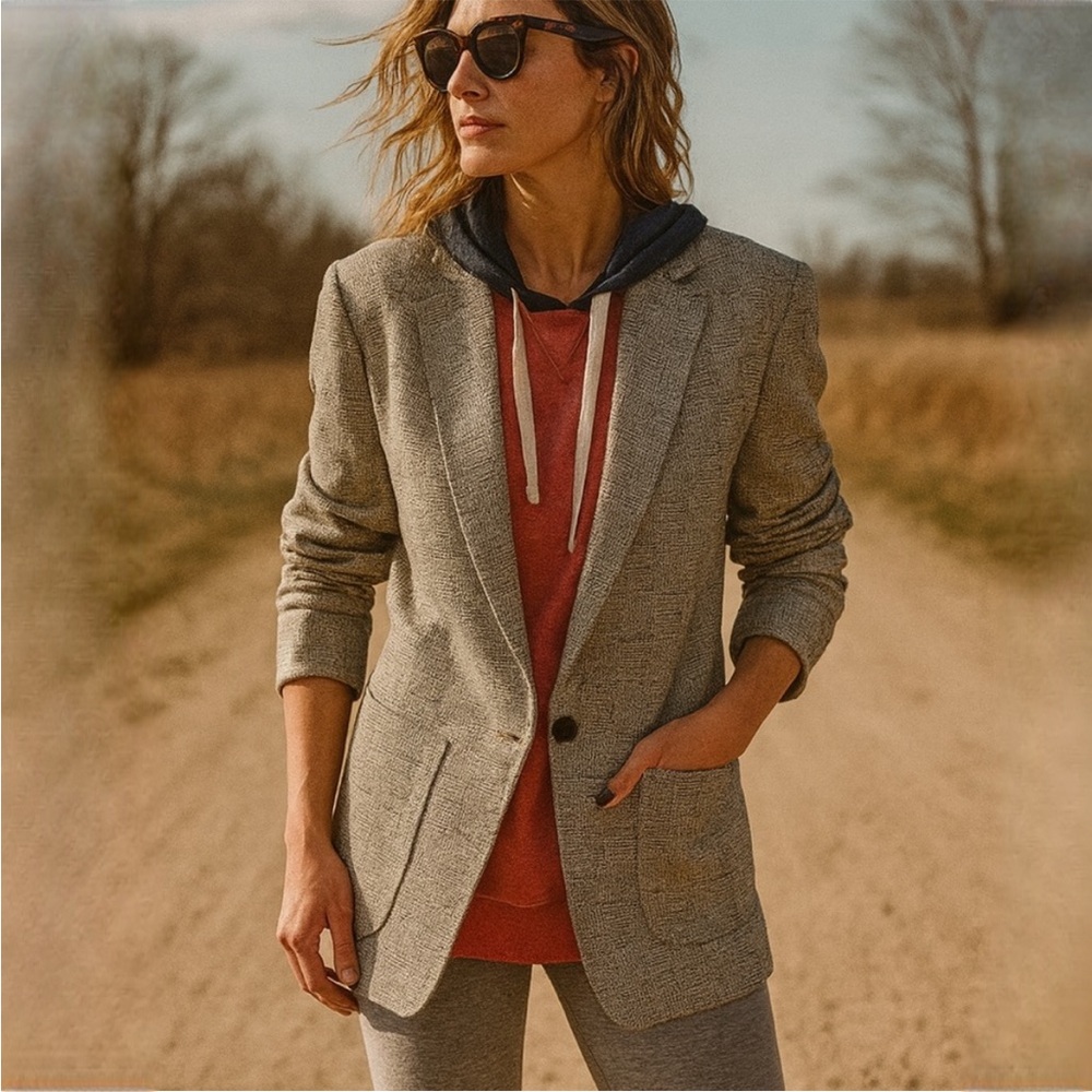 Women’s Vtg 1980s Chris Longline Tweed Blazer – Oversized Boyfriend